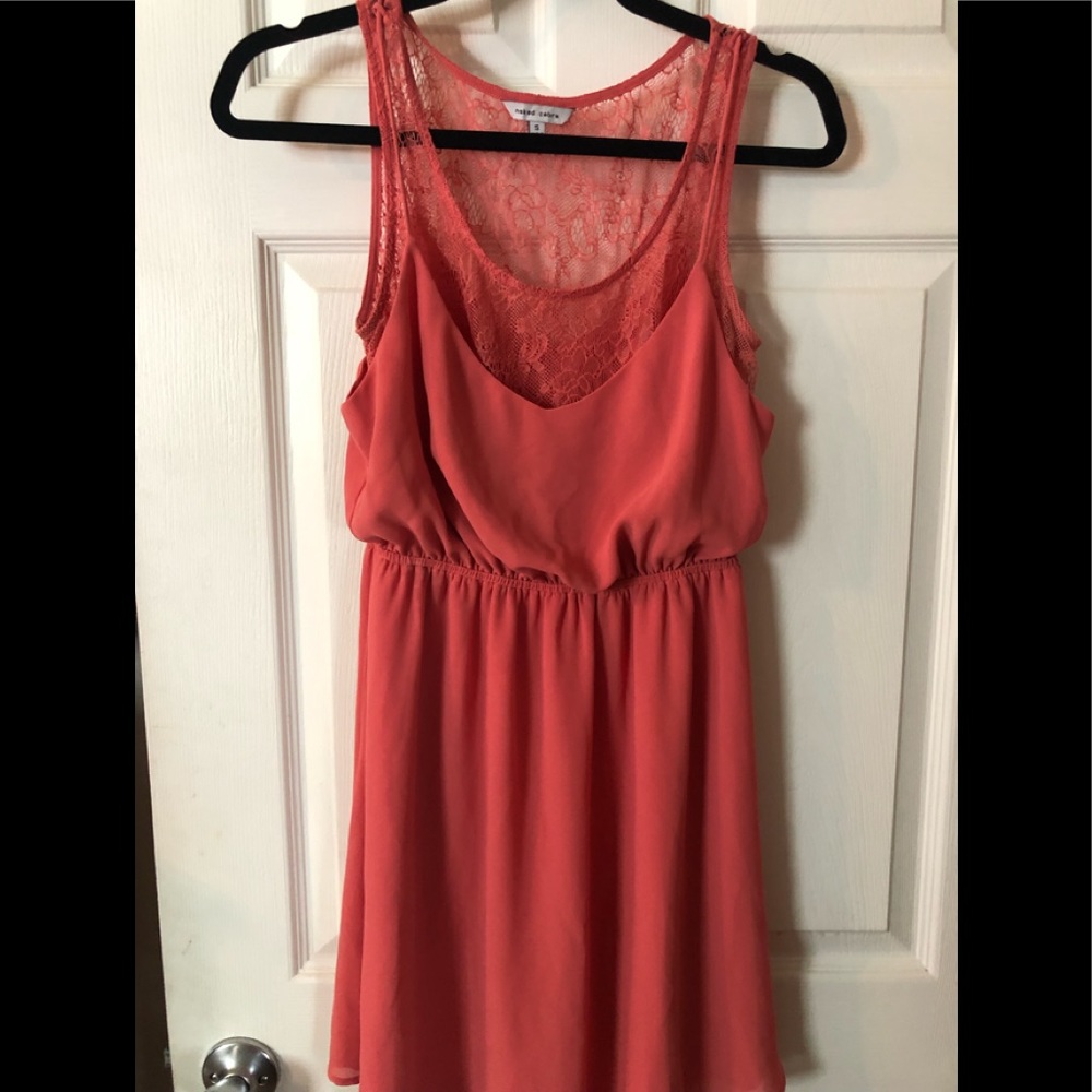 Naked Zebra dress. Peach/pinkish color. Size small.  Lined.